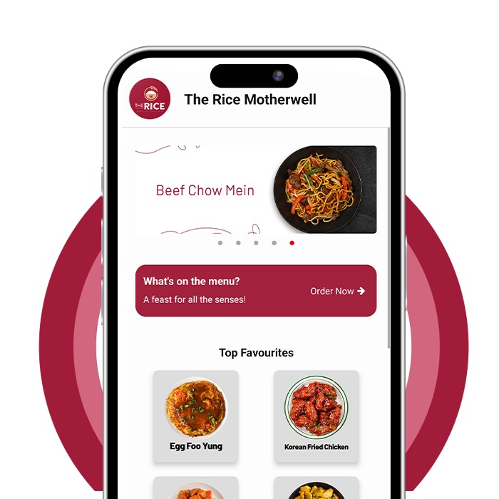 The Rice Motherwell app mockup